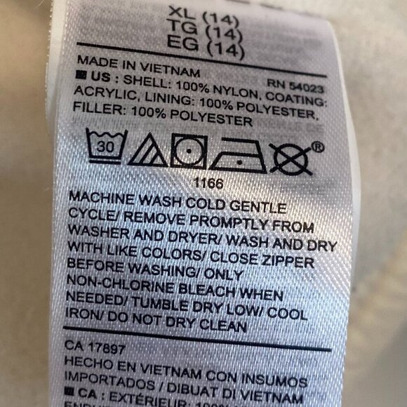 Cream Puffer Vest Lightweight Spring Fall Jacket Girl's Size XL (Girl's Size 14) - Picture 2 of 9